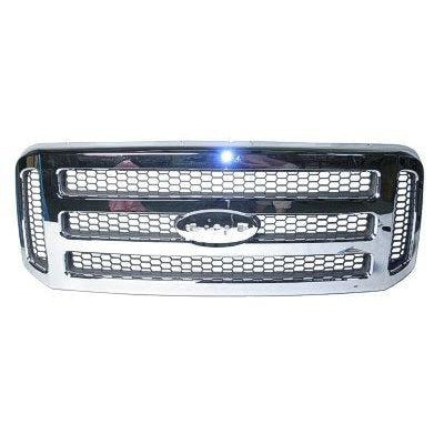 2005-2007 Ford Pickup F450 Superduty Grille All Chrome Xlt/Lariat/Amarillo Model - FO1200456-Partify-Painted-Replacement-Body-Parts