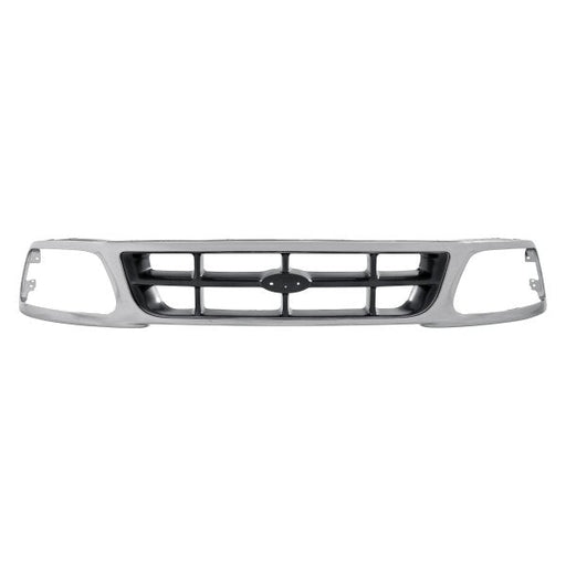 1997-1998 Ford Pickup Ford Lightduty Grille Chrome/Gray Rwd PTM Center Cross Bar Design - FO1200320-Partify-Painted-Replacement-Body-Parts