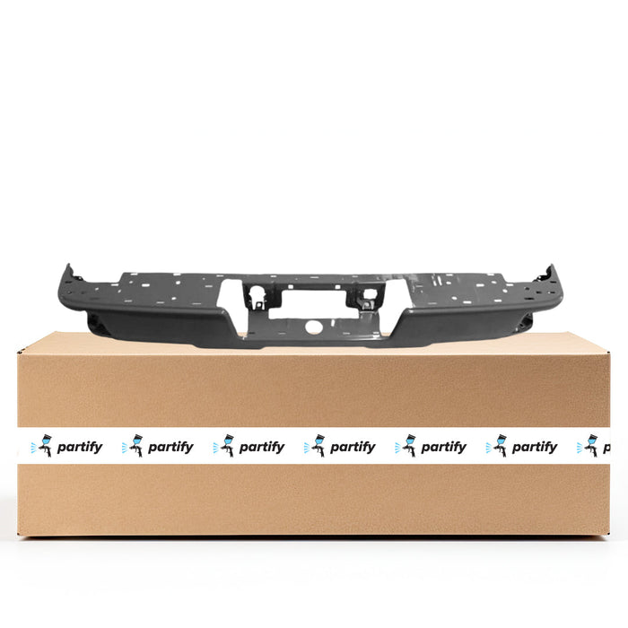 2014-2019 Chevrolet Silverado 1500/1500 LD/GMC Sierra 1500/Sierra 1500 Limited CAPA Certified Rear Bumper Face Bar W/Z71 Pkg W/Corner Step W/O Parking Aid Sensors - GM1102566C-Partify-Painted-Replacement-Body-Parts