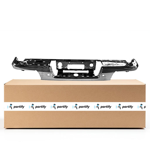 2019-2022 GMC Canyon/Chevrolet Colorado CAPA Certified Rear Bumper Face Bar W/Parking Sensors Chrome - GM1102568C-Partify-Painted-Replacement-Body-Parts
