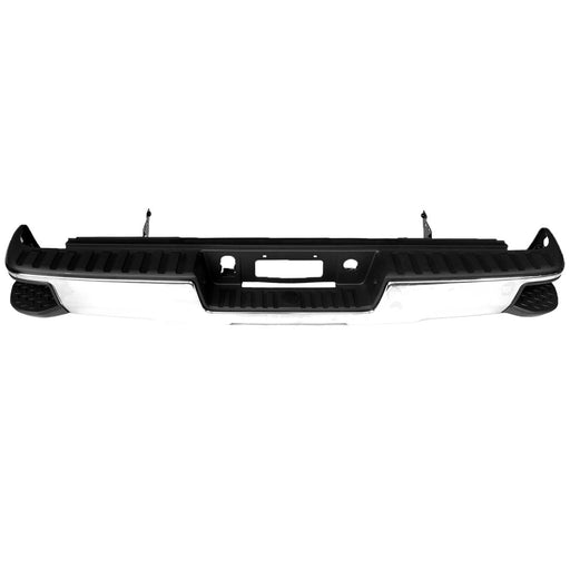 2014-2019 Chevrolet Silverado 1500/1500 LD/GMC Sierra 1500 Rear Bumper Assembly W/O Parking Aid Sensors Assembly Chrome - GM1103176-Partify-Painted-Replacement-Body-Parts