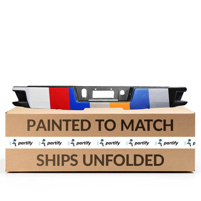 2014-2019 Chevrolet Silverado/GMC Sierra 1500 Rear Bumper Assembly Without Sensor Holes & With Corner Step - GM1103177-Partify-Painted-Replacement-Body-Parts