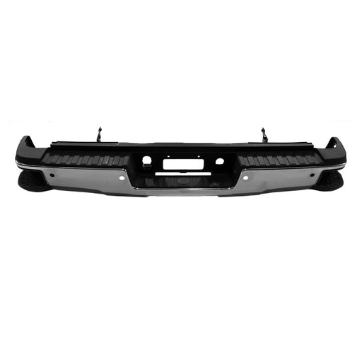 2015-2019 Chevrolet Silverado 2500/3500/GMC Sierra 2500/Sierra 3500 Rear Bumper Assembly Single Rear Wheels W/O Hitch Bar W/Park W/O Harness W/O Sensors Chrome - GM1103183-Partify-Painted-Replacement-Body-Parts