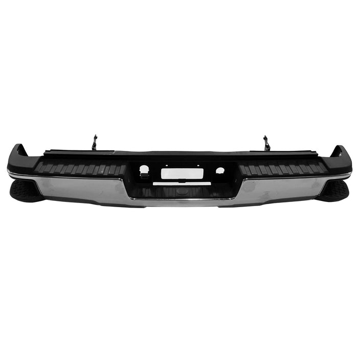 2015-2018 Chevrolet Silverado 2500/3500/GMC Sierra 2500/Sierra 3500 Rear Bumper Assembly Single Rear Wheels W/Hitch Bar W/O Park W/O Harness Chrome - GM1103185-Partify-Painted-Replacement-Body-Parts