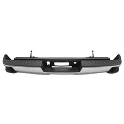 2014-2019 Chevrolet Silverado 1500/1500 LD/2500/3500/GMC Sierra 1500/Sierra 1500 Limited/Sierra 2500/Sierra 3500 Rear Bumper Assembly W/Corner Step W/O Parking Sensors W/O Sensor Harness Chrome - GM1103220-Partify-Painted-Replacement-Body-Parts