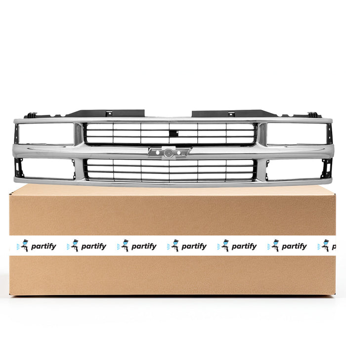 1994-2000 Chevrolet Blazer/C1500/C1500 Suburban/C2500/C2500 Suburban/C3500/K1500/K1500 Suburban/K2500/K2500 Suburban/K3500/Tahoe CAPA Certified Grille W/Composite Lamps Bright Assembly - GM1200238C-Partify-Painted-Replacement-Body-Parts