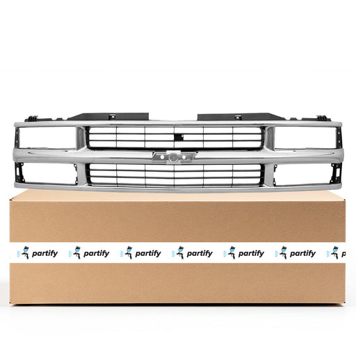 1994-2000 Chevrolet Blazer/C1500/C1500 Suburban/C2500/C2500 Suburban/C3500/K1500/K1500 Suburban/K2500/K2500 Suburban/K3500/Tahoe CAPA Certified Grille W/Composite Lamps Bright Assembly - GM1200238C-Partify-Painted-Replacement-Body-Parts