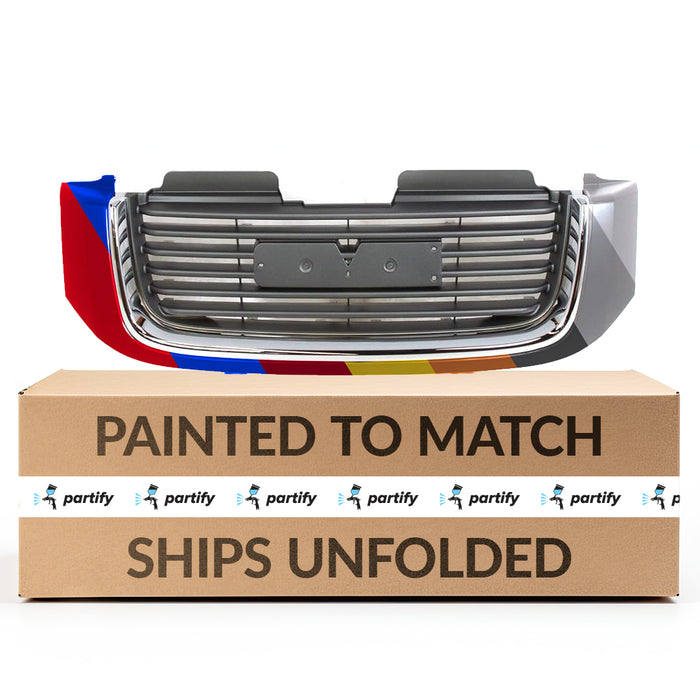 2002-2005 GMC Envoy Grille Without Head Lamp Washer Hole Black/Chrome Sle - GM1200465-Partify-Painted-Replacement-Body-Parts