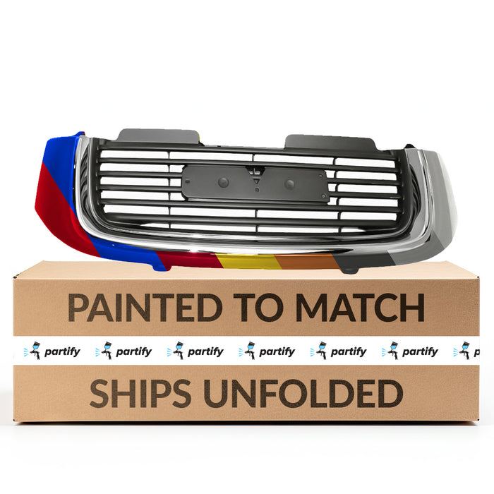 2002-2004 GMC Envoy SLE/SLT Grille W/Washer Nozzle Holes Bright Assembly - GM1200488-Partify-Painted-Replacement-Body-Parts