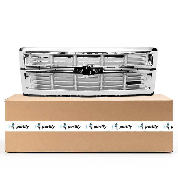 2014-2016 Chevrolet Silverado 1500/Suburban/Tahoe LT/LTZ CAPA Certified Grille W/Z71 Pkg 2Nd Design Chrome Assembly - GM1200710C-Partify-Painted-Replacement-Body-Parts