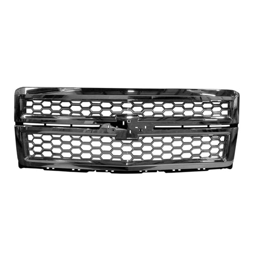 2014-2018 Chevrolet Silverado 1500 LS/LT/LTZ/WT Grille W/Rally Pkg W/O Z71 Pkg Chrome Mesh/Chrome Surround Assembly - GM1200712-Partify-Painted-Replacement-Body-Parts
