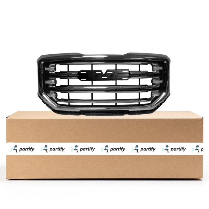 2016-2019 GMC Sierra 1500/1500 Limited SLE/SLE/SLT CAPA Certified Grille W/O All Terrain Pkg Chrome Assembly - GM1200743C-Partify-Painted-Replacement-Body-Parts