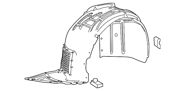 2016-2024 Chevrolet Camaro LS/LT/LT1/SS Passenger Side Fender Liner Mat: Pe/Vacuum Form Convertible/Coupe - GM1249272-Partify-Painted-Replacement-Body-Parts