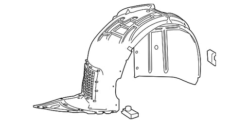 2016-2024 Chevrolet Camaro LS/LT/LT1/SS Passenger Side Fender Liner Mat: Pe/Vacuum Form Convertible/Coupe - GM1249272-Partify-Painted-Replacement-Body-Parts