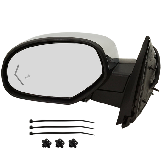 2009-2014 Chevrolet Tahoe Driver Side Door Mirror Heated W/Memory W/Signal W/Blis Pwr-Folding W/O Auto Dimming Chrome Assembly - GM1320525-Partify-Painted-Replacement-Body-Parts