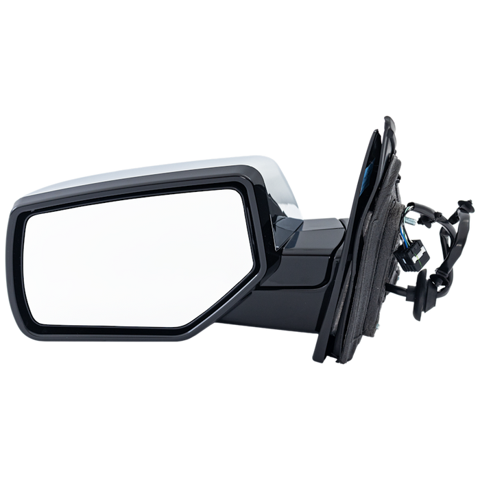 2015-2020 Chevrolet Suburban/Tahoe/GMC Yukon/Yukon XL Driver Side Door Mirror Man-Folding W/Cover Flat Glass Chrome Assembly - GM1320668-Partify-Painted-Replacement-Body-Parts