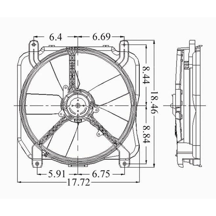1991-1996 Buick Park Avenue Engine Cooling Fan Assembly Left Side Mounted Radiator Fan Assembly - GM3112102-Partify-Painted-Replacement-Body-Parts