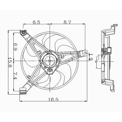 1998-2001 Buick Century/Regal/Chevrolet Lumina/Monte Carlo A/C Condenser Fan Assembly Right Side Mounted Fan Assembly W/Standard Cooling 3.1L V6/3.8L V6 - GM3113107-Partify-Painted-Replacement-Body-Parts