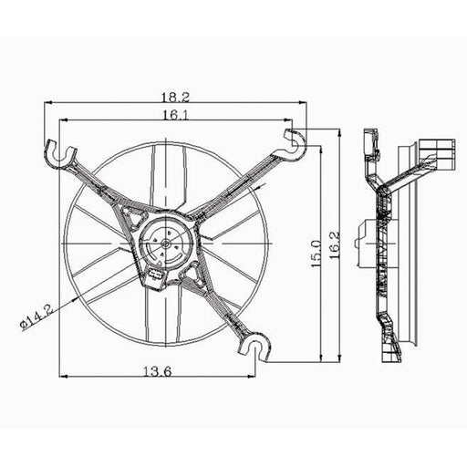 1982-1996 Buick Century/Oldsmobile Cutlass Ciera A/C Condenser Fan Assembly Includes Motor/Blade/Shroud - GM3113109-Partify-Painted-Replacement-Body-Parts