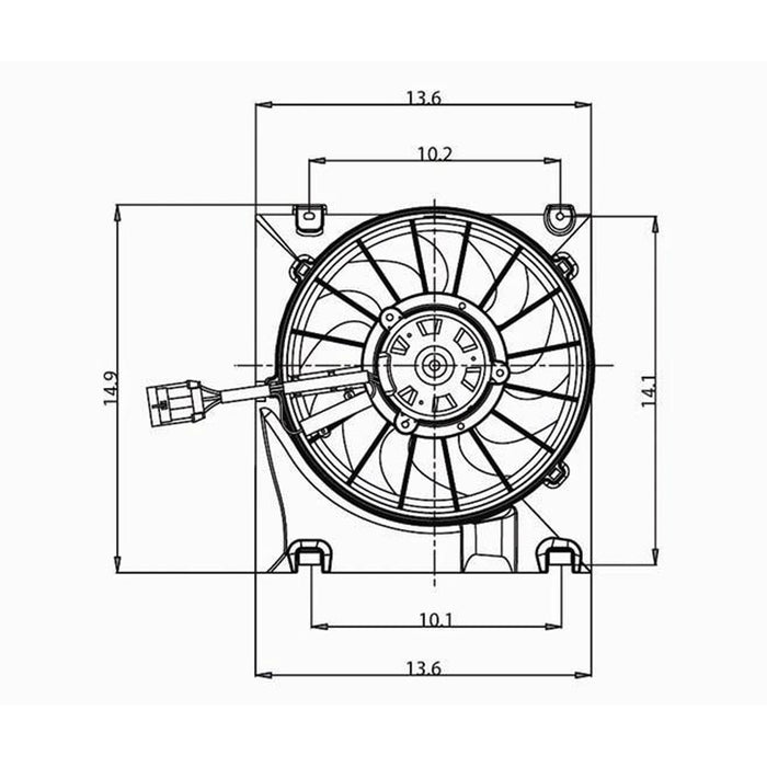 2000-2004 Saturn L100/L200/L300/LS/LS1/LS2/LW1/LW2/LW200/LW300 A/C Condenser Fan Assembly Front Fan Assembly 2.2L L4/3L V6 - GM3113115-Partify-Painted-Replacement-Body-Parts