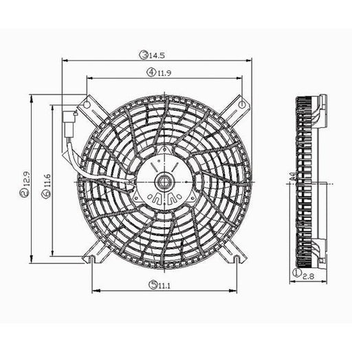 2002-2004 Chevrolet Tracker A/C Condenser Fan Assembly - GM3113117-Partify-Painted-Replacement-Body-Parts