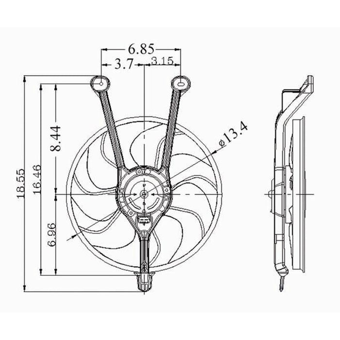 1993-2002 Cadillac DeVille/Eldorado/Seville Engine Cooling Fan Assembly Motor/Blade/Bracket Assembly 4.6L V8 - GM3115102-Partify-Painted-Replacement-Body-Parts