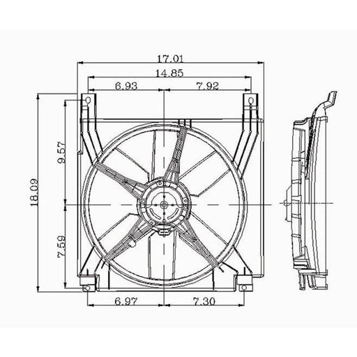 1987-1996 Chevrolet Beretta/Corsica Engine Cooling Fan Assembly Includes Motor/Blade/Shroud W/Air Cond 2.8L V6/3.1L V6 - GM3115103-Partify-Painted-Replacement-Body-Parts