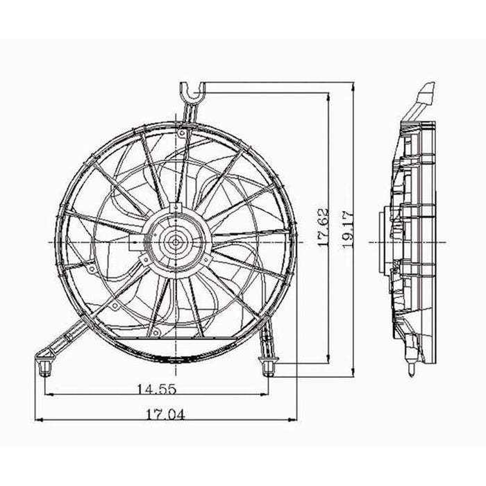 1995-1998 Pontiac Grand Am Engine Cooling Fan Assembly Includes Motor/Blade/Bracket - GM3115104-Partify-Painted-Replacement-Body-Parts