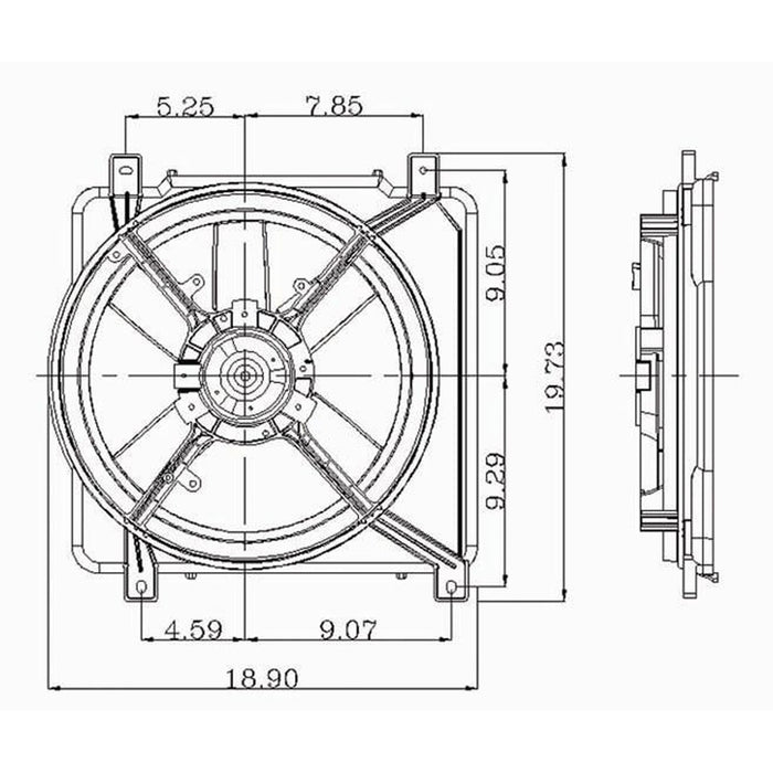 1994-1996 Buick Century Engine Cooling Fan Assembly Includes Motor/Blade/Shroud 3.1L V6 - GM3115114-Partify-Painted-Replacement-Body-Parts