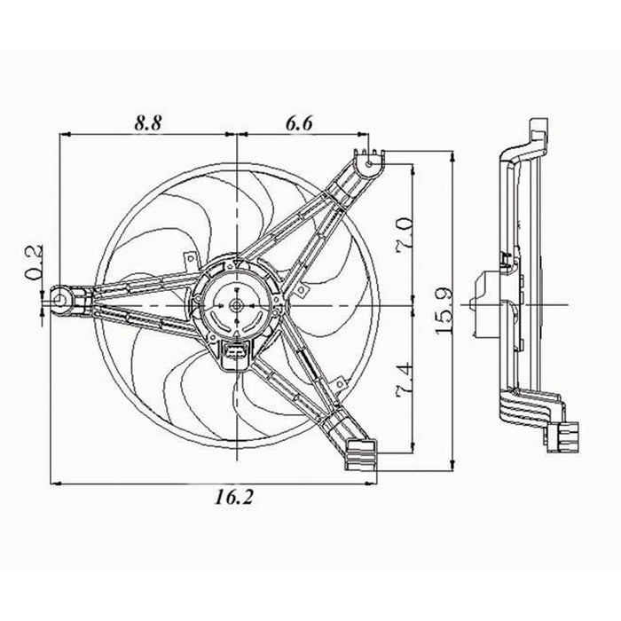 1997-1998 Buick Century/Regal/Oldsmobile Intrigue/Pontiac Grand Prix Engine Cooling Fan Assembly Left Side Mounted 3.1L V6/3.8L V6/3.8L V6 Naturally Aspirated - GM3115118-Partify-Painted-Replacement-Body-Parts