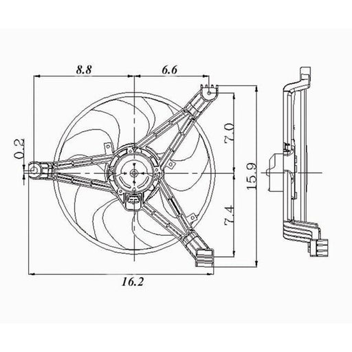1997-1998 Buick Century/Regal/Oldsmobile Intrigue/Pontiac Grand Prix Engine Cooling Fan Assembly Left Side Mounted 3.1L V6/3.8L V6/3.8L V6 Naturally Aspirated - GM3115118-Partify-Painted-Replacement-Body-Parts