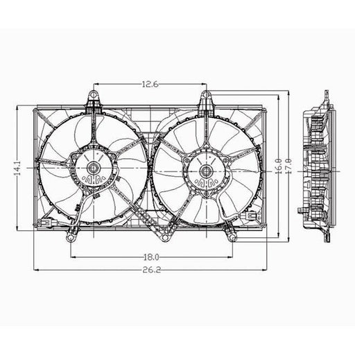 1998-2002 Chevrolet Prizm Engine Cooling Fan Assembly Includes Motors/Blades/Shroud W/Air Cond - GM3115127-Partify-Painted-Replacement-Body-Parts