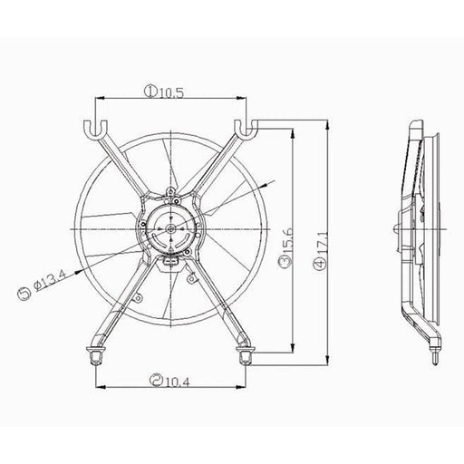 1990-1997 Buick Regal/Oldsmobile Cutlass Supreme/Pontiac Grand Prix Engine Cooling Fan Assembly W/Dual Fans Right Side 2.3L L4/3.1L V6/3.1L V6 Naturally Aspirated/3.1L V6 Turbocharged 4 Door Sedan - GM3115175-Partify-Painted-Replacement-Body-Parts