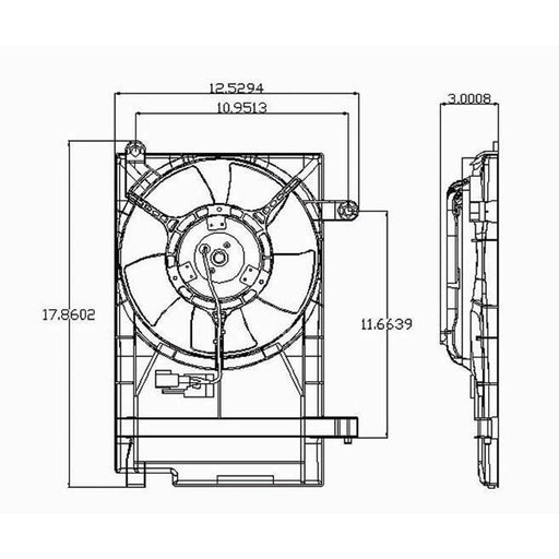 2004-2006 Chevrolet Aveo Engine Cooling Fan Assembly Auxiliary Fan - GM3115183-Partify-Painted-Replacement-Body-Parts