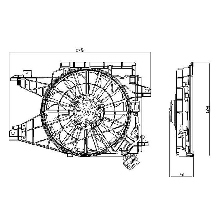 2005-2013 Chevrolet Corvette Engine Cooling Fan Assembly - GM3115202-Partify-Painted-Replacement-Body-Parts