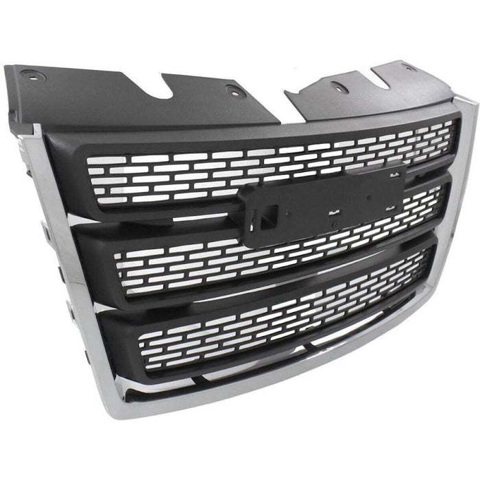 2010-2015 GMC Terrain Grille Matte Black With Chrome Moulding - GM1200630-Partify-Painted-Replacement-Body-Parts