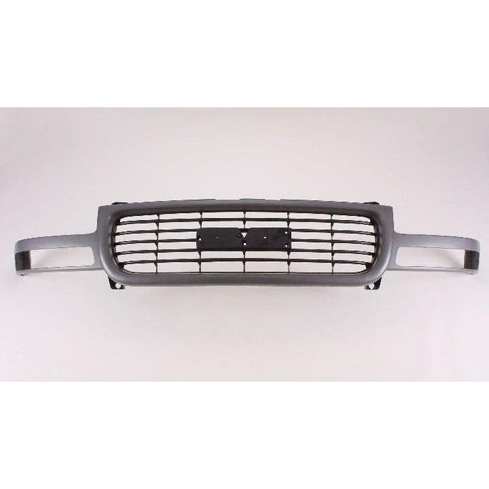 1999-2006 GMC Yukon Grille Black Horizontal Bars With Textured Gray Frame - GM1200429-Partify-Painted-Replacement-Body-Parts