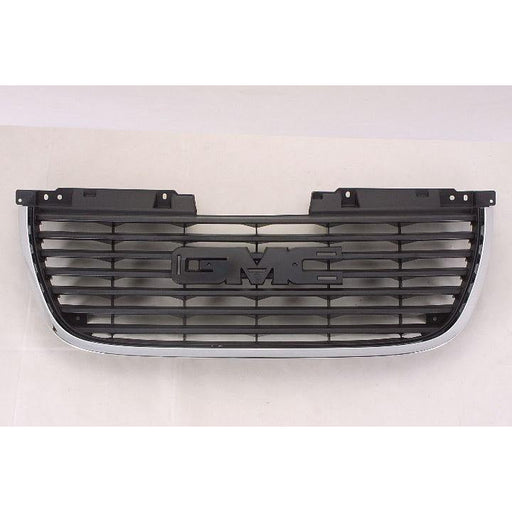 2007-2014 GMC Yukon Grille Without Denali Package Matte Black With Chrome Frame - GM1200576-Partify-Painted-Replacement-Body-Parts