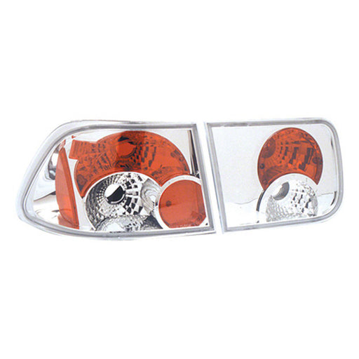 Honda Civic Tail Light Set Includes All Lamps Performance Style Chrome Housing/Clear Lens 2 Door Coupe - HO2811112