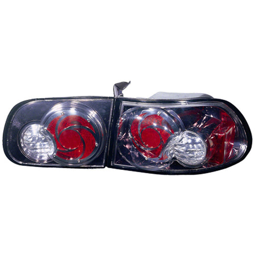 Honda Civic Tail Light Set 4 Lamps Set Wheel Design Gunmetal Housing 2 Door Hatchback - HO2811191