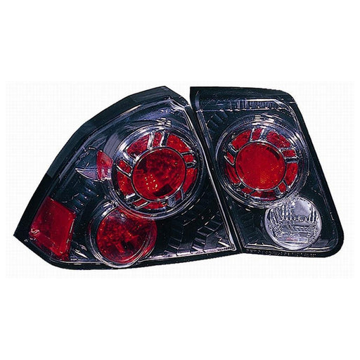Honda Civic Tail Light Set 4 Lamp Set Wheel Design Gun Metal Sedan - HO2811276