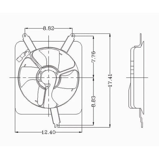 1990-1996 Honda Accord/Prelude S A/C Condenser Fan Assembly Includes Motor/Blade/Shroud - HO3113101-Partify-Painted-Replacement-Body-Parts