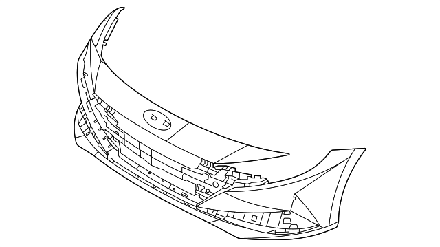 Hyundai Elantra Essential/Preferred/SE/SEL Front Bumper Blue Hybrid Without Radar Sensor - HY1000281