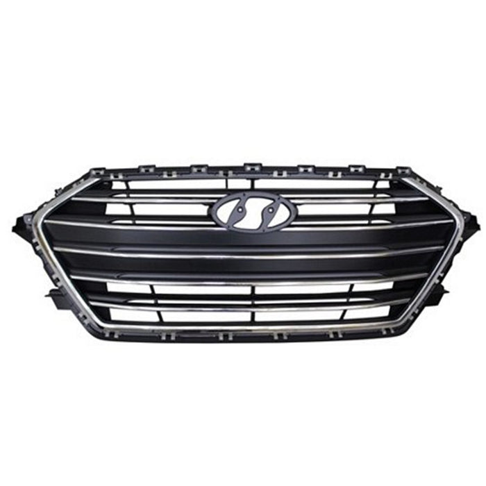 2017-2018 Hyundai Elantra Grille Korea Built W/O Auto Cruise Chrome Assembly 1.4L L4 Turbocharged/2L L4 Naturally Aspirated Sedan - HY1200228-Partify-Painted-Replacement-Body-Parts