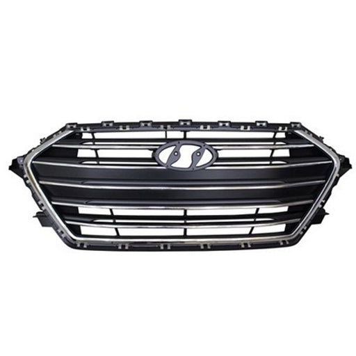 2017-2018 Hyundai Elantra Grille Korea Built W/O Auto Cruise Chrome Assembly 1.4L L4 Turbocharged/2L L4 Naturally Aspirated Sedan - HY1200228-Partify-Painted-Replacement-Body-Parts