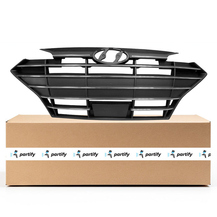 2019-2020 Hyundai Elantra CAPA Certified Grille W/Intelligent Cruise Control Korea Built Assembly - HY1200254C-Partify-Painted-Replacement-Body-Parts