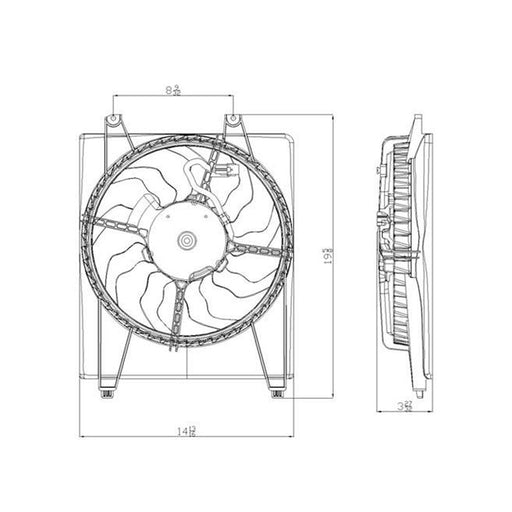 2007-2009 Hyundai Santa Fe Engine Cooling Fan Assembly Right Side W/O Towing Package 2.7L V6 - HY3115116-Partify-Painted-Replacement-Body-Parts