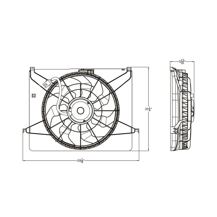 2009-2010 Hyundai Sonata Engine Cooling Fan Assembly 2.4L L4 - HY3115134-Partify-Painted-Replacement-Body-Parts