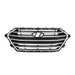 2017-2018 Hyundai Elantra Sedan Grille Black With Silver Bars/Silver Frame USA Built - HY1200204-Partify-Painted-Replacement-Body-Parts