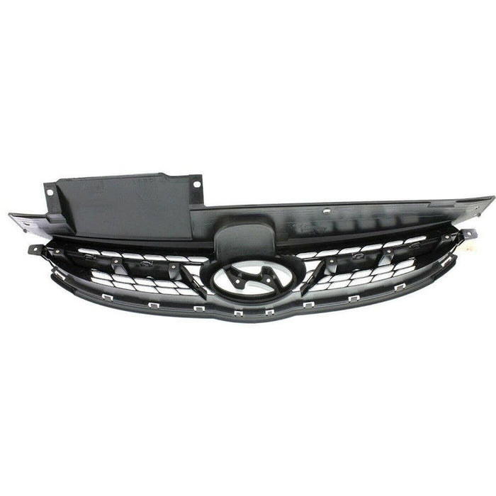 2011-2013 Hyundai Elantra Sedan Grille Korea Built Matte-Dark Gray With Chrome Moulding Limited Model - HY1200165-Partify-Painted-Replacement-Body-Parts